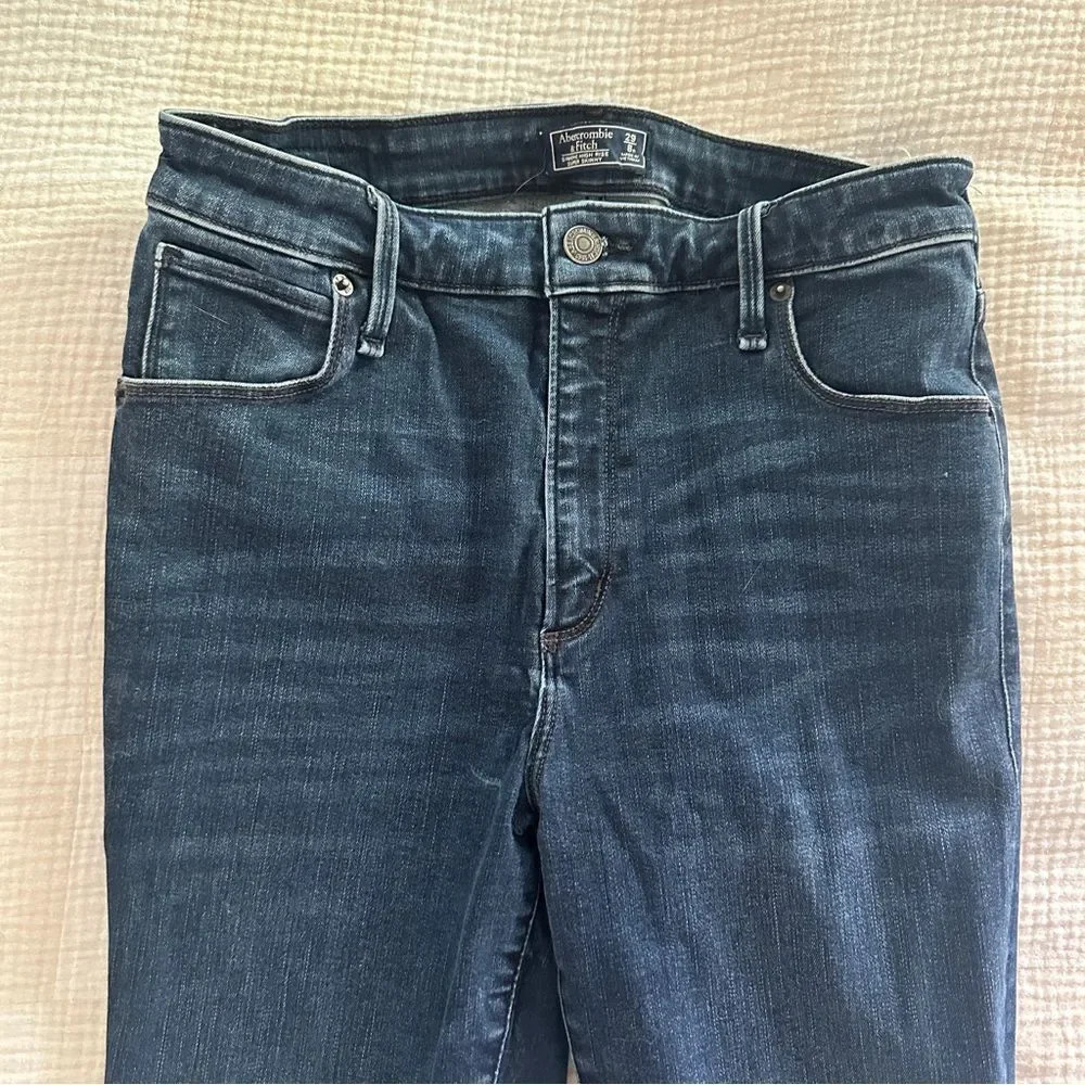 Abercrombie & Fitch Dark Blue Denim Straight Leg Skinny 29 - Picture 2 of 7